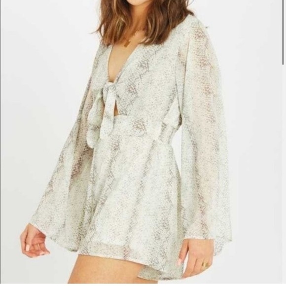2/$25 Altar’d State - Snakeskin Front Tie Romper - Picture 7 of 8